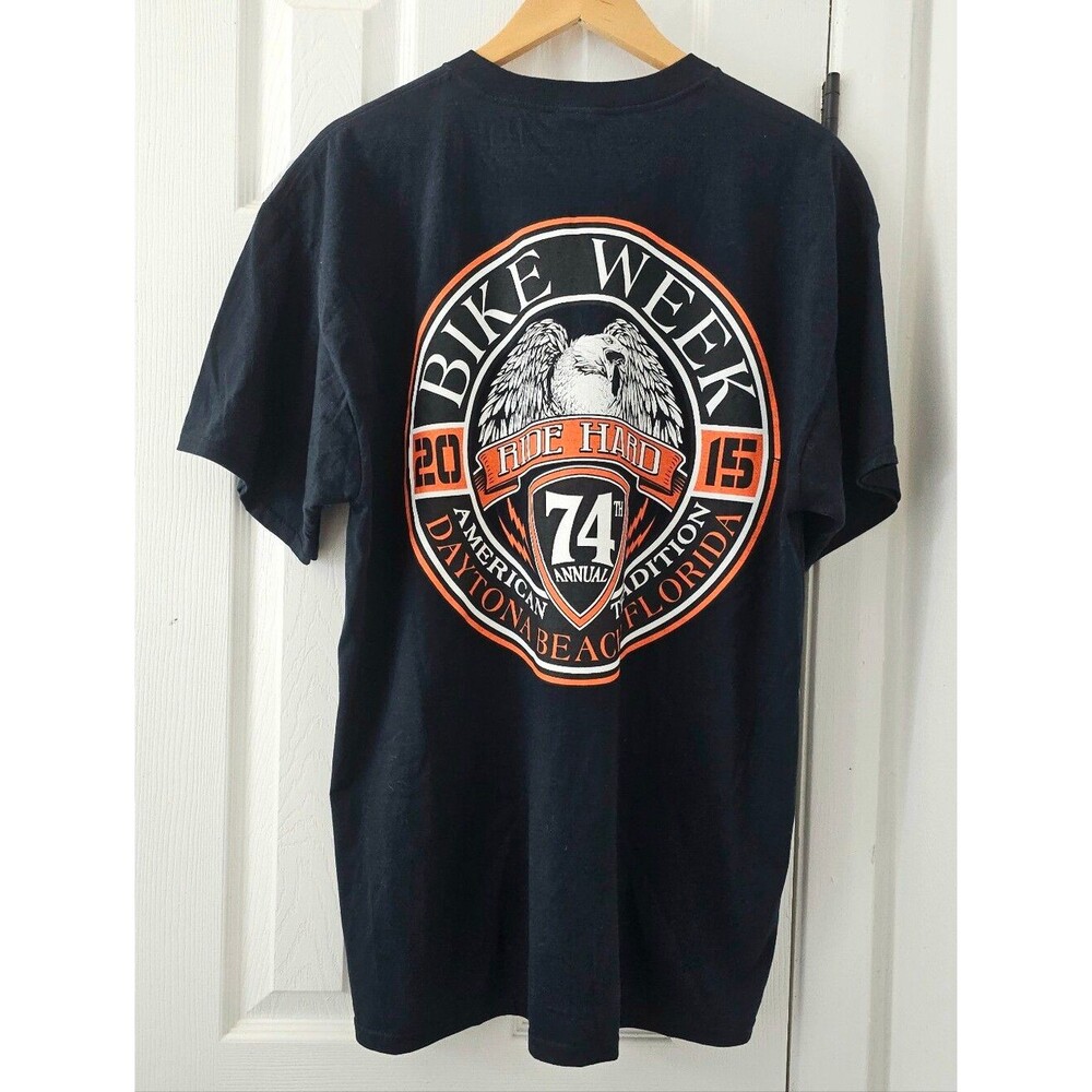 Bike Week Daytona Beach 2015 Men’s Black T-Shirt XL Vintage Moto